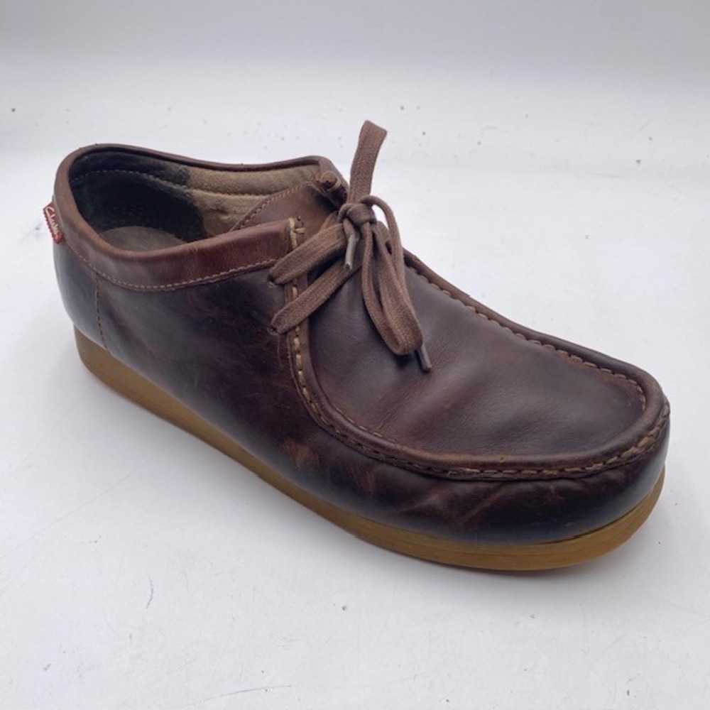 Clarks Padmore 26066018 Wallabee Shoes Mens 9M Brown Leather Lace Up Moc Toe SEO